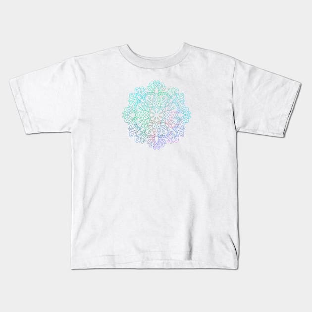 Iridescent Rainbow Mandala Kids T-Shirt by NatureMagick